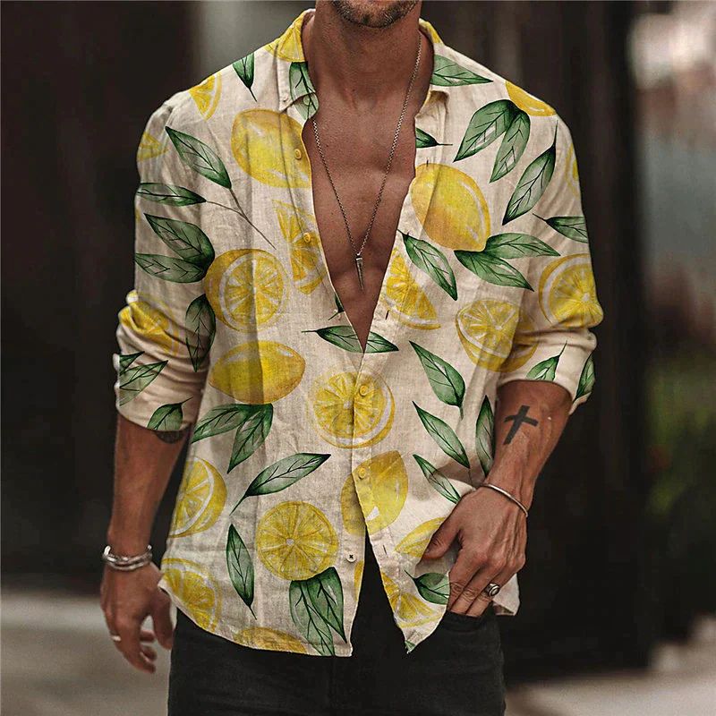 Trendy Men's Shirt with Lemon Print – Julien-S-State of Style