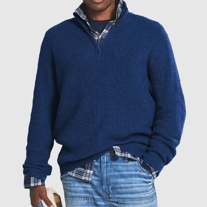 Trendy Men's Sweater - Carson-Dark Blue-M-State of Style