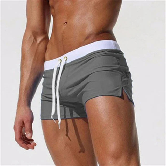 Trendy men's swim shorts with quick-drying material and comfortable fit - Arlan-White-S-State of Style