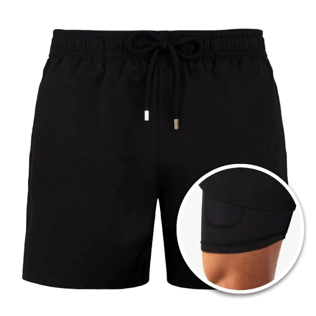 Trendy Men's Swimming Shorts with Print – Julien-Black-S-State of Style