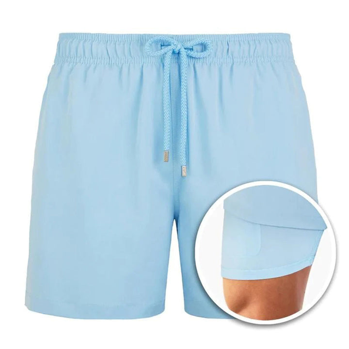 Trendy Men's Swimming Shorts with Print – Julien-Light blue-S-State of Style