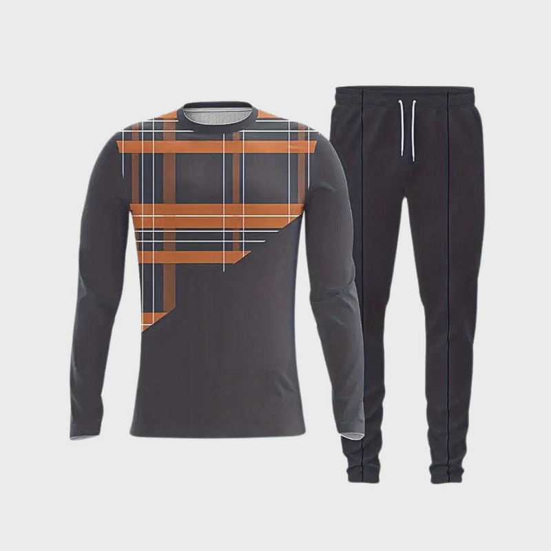 Trendy Men's Tracksuit - UrbanFit-Orange-S-State of Style