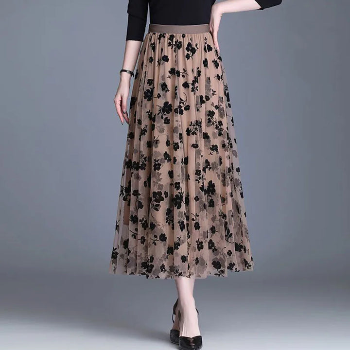 Trendy Mesh Midi Skirt - Fiona-Black-S-State of Style