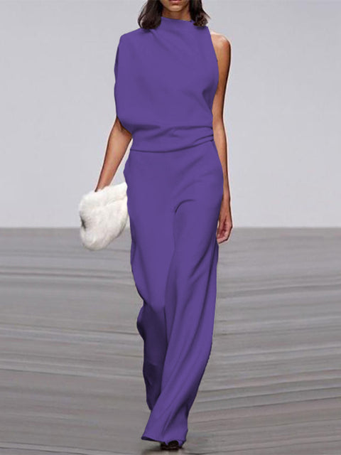 Trendy Mouwloze Jumpsuit - Mira-Purple-32-State of Style