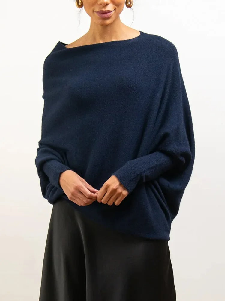 Trendy Off-Shoulder Sweater for Women - Livia-Light grey-S-State of Style