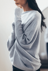 Trendy Off-Shoulder Sweater for Women - Livia-Light grey-S-State of Style