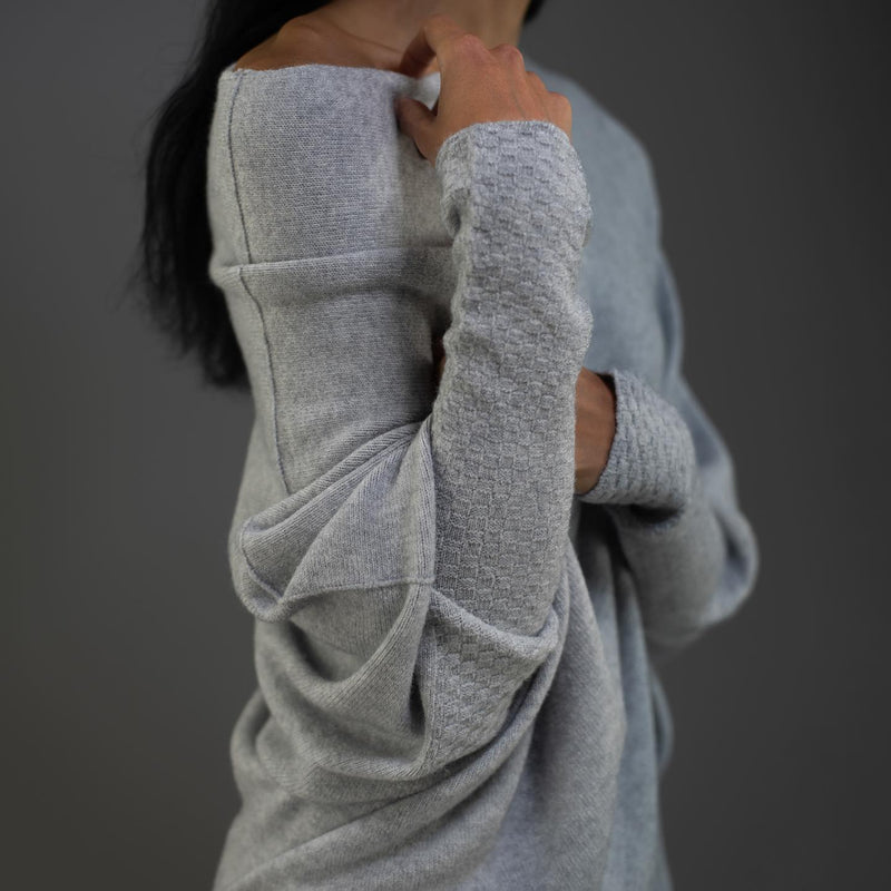 Trendy Off-Shoulder Sweater for Women - Livia-Light grey-S-State of Style