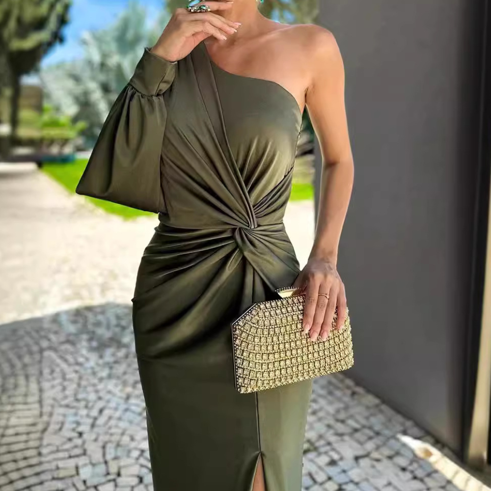 Trendy One-Shoulder Evening Dress - Luna-2XS-State of Style