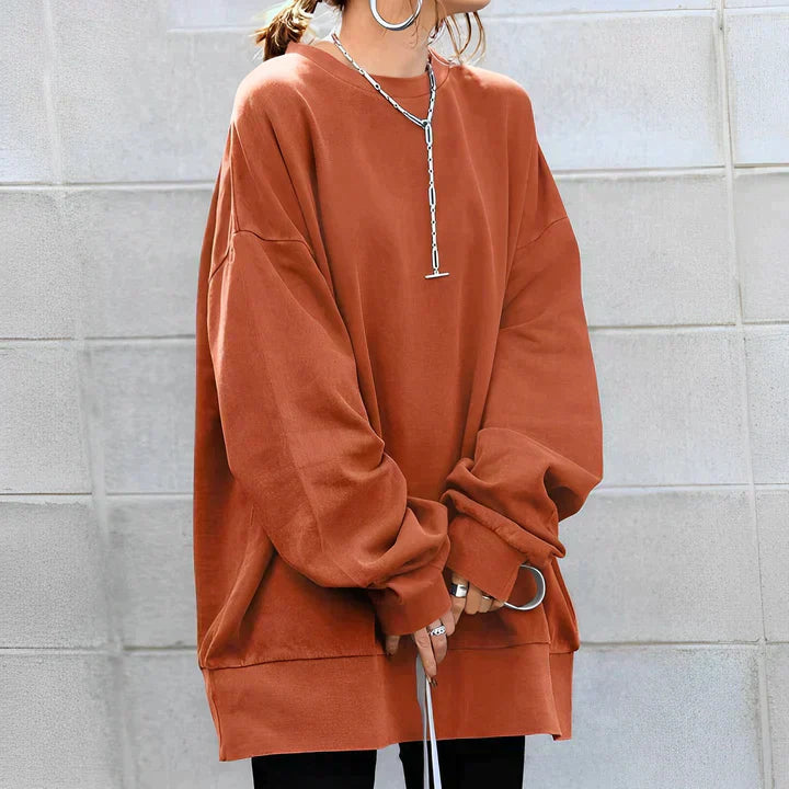 Trendy Oversized Women's Sweater - Alina-Orange-S-State of Style