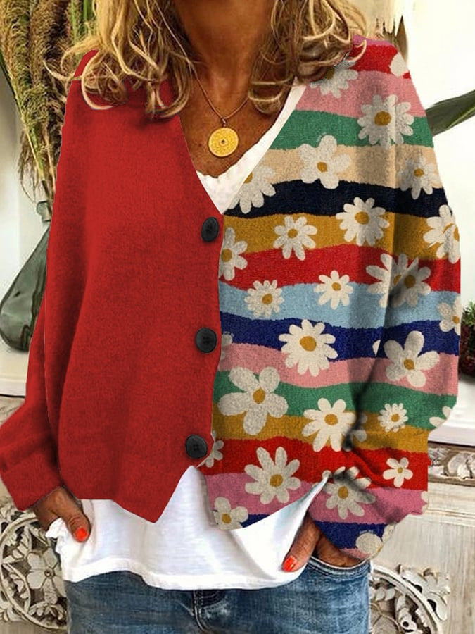 Trendy Patchwork Women's Waistcoat with Buttons - Elise-Style 1-S-State of Style