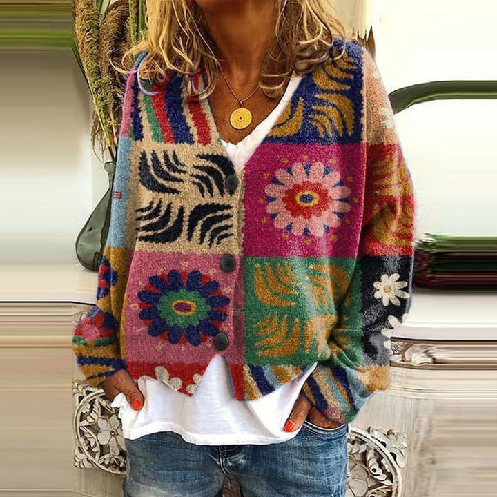 Trendy Patchwork Women's Waistcoat with Buttons - Elise-Style 4-S-State of Style