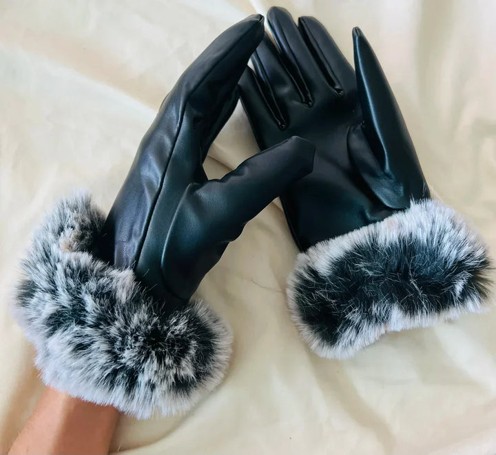 Trendy PU Leather Gloves - SilkGlide-Purple-State of Style