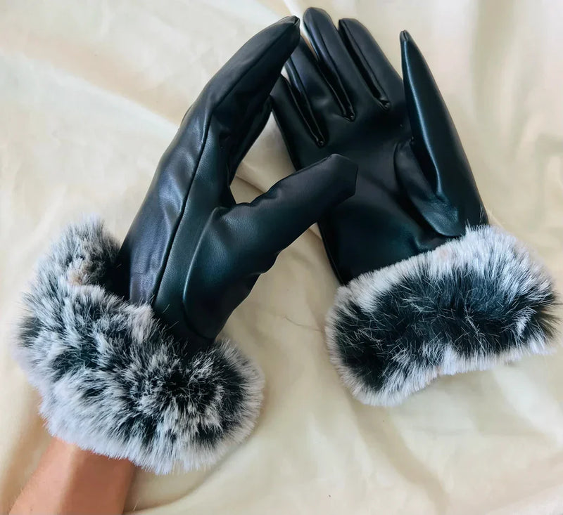 Trendy PU Leather Gloves - SilkGlide-Purple-State of Style