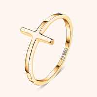 Trendy Ring with Cross Detail – Amélie-Gold-5-State of Style