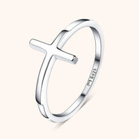 Trendy Ring with Cross Detail – Amélie-Silver-5-State of Style