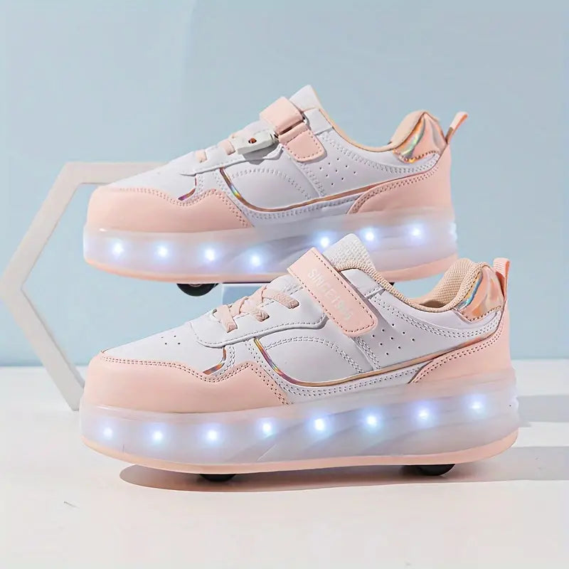 Trendy Roller Skates - GlideGlow-Pink-10 (Kids)-State of Style