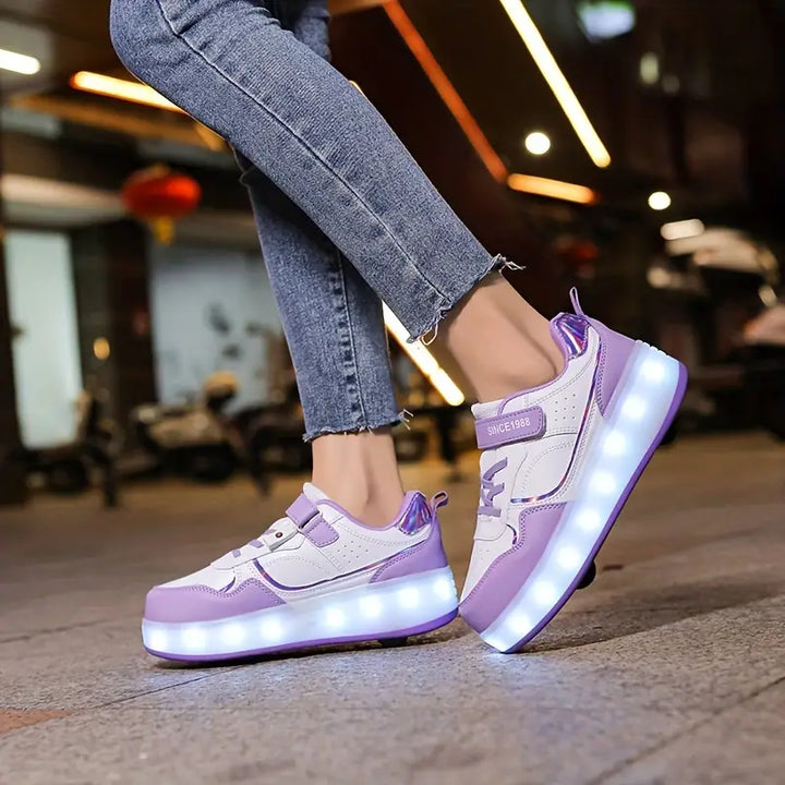 Trendy Roller Skates - GlideGlow-Purple-10 (Kids)-State of Style