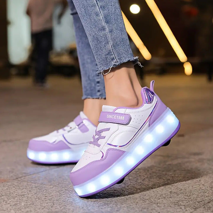 Trendy Roller Skates - GlideGlow-Purple-10 (Kids)-State of Style