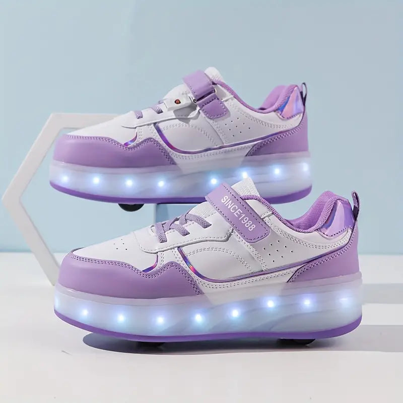 Trendy Roller Skates - GlideGlow-Purple-10 (Kids)-State of Style