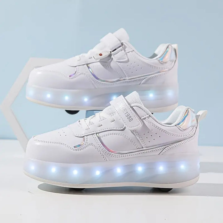 Trendy Roller Skates - GlideGlow-White-10 (Kids)-State of Style