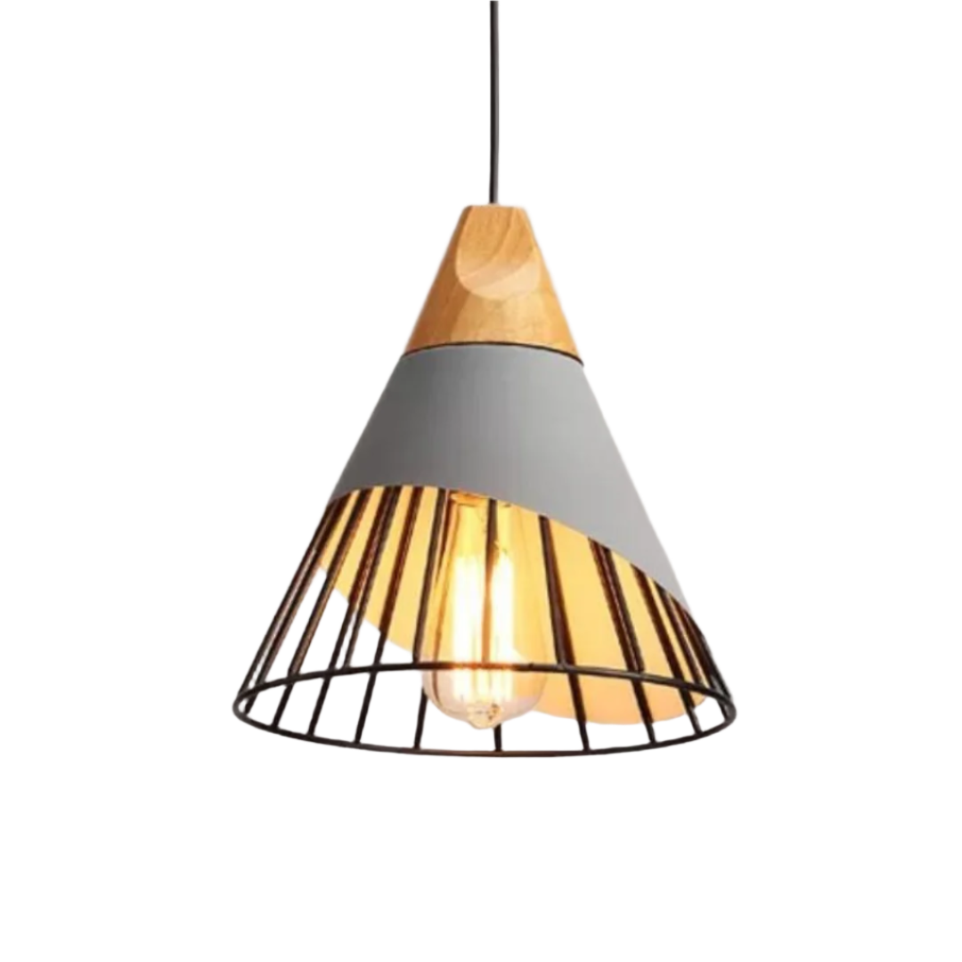 Trendy Scandinavian Industrial Hanging Lamp - UrbanBeam-Grey with Black Frame-State of Style