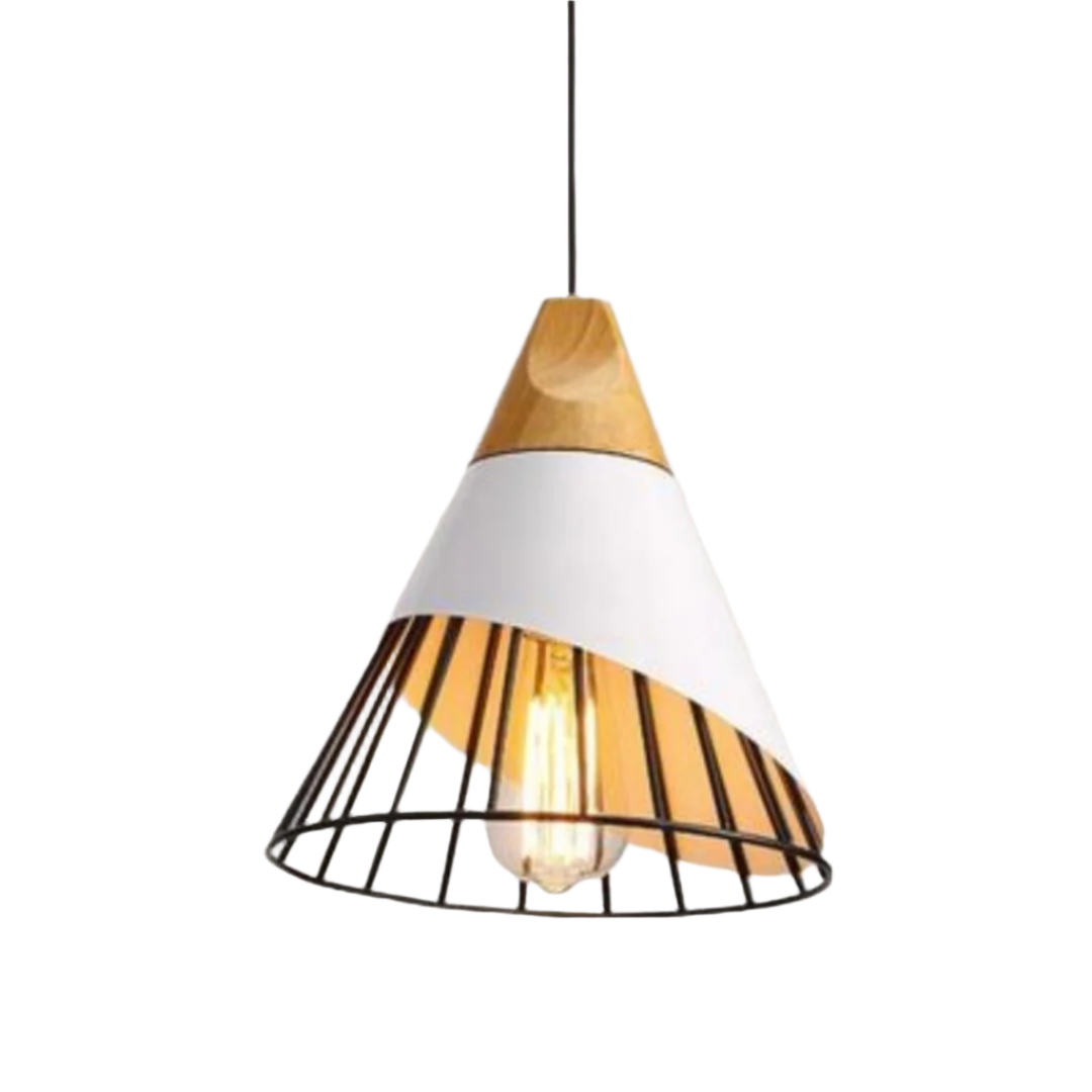 Trendy Scandinavian Industrial Hanging Lamp - UrbanBeam-White with Black Frame-State of Style