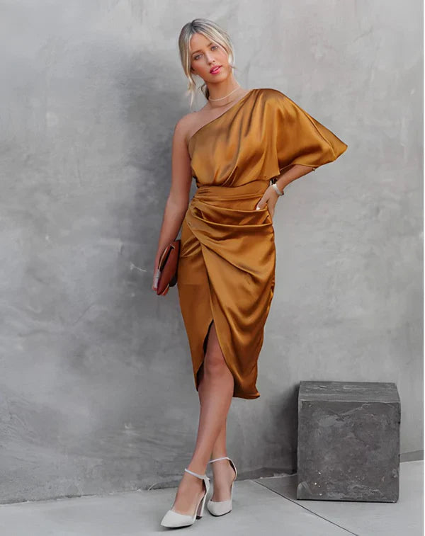 Trendy Silk Party Dress - Celina-Blue-XS-State of Style