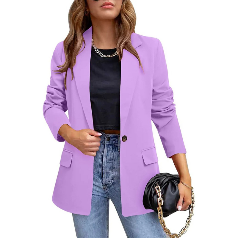 Trendy Slim Fit Blazer for Women - Hana-Purple-S-State of Style