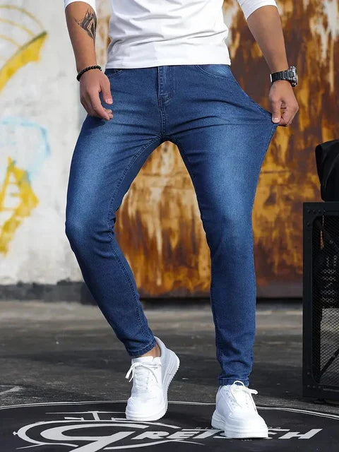 Trendy Slim Fit Jeans for Men - Finn-Dark Blue-S-State of Style
