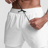 Trendy sports shorts with breathable material and side pocket – Marky-White-S-State of Style