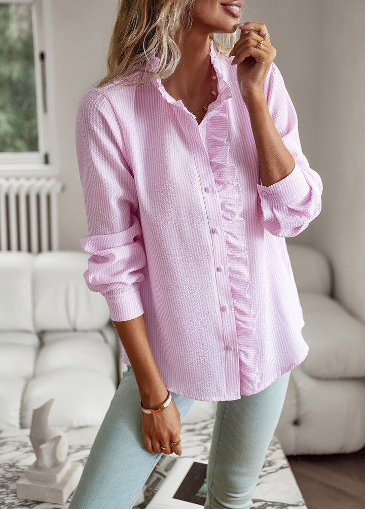 Trendy Striped Ladies' Blouse – Elise-Blue-S-State of Style