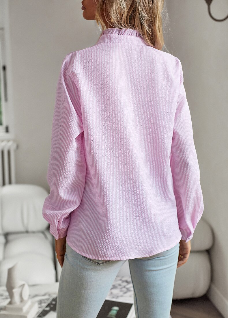 Trendy Striped Ladies' Blouse – Elise-Blue-S-State of Style