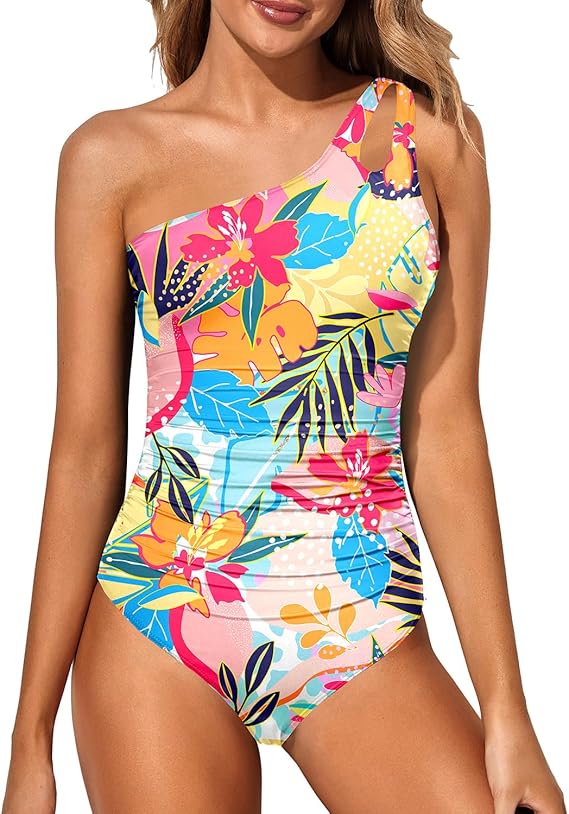 Trendy & Stylish One-Shoulder Swimsuit for Women – Daria-Leopard print-S-State of Style