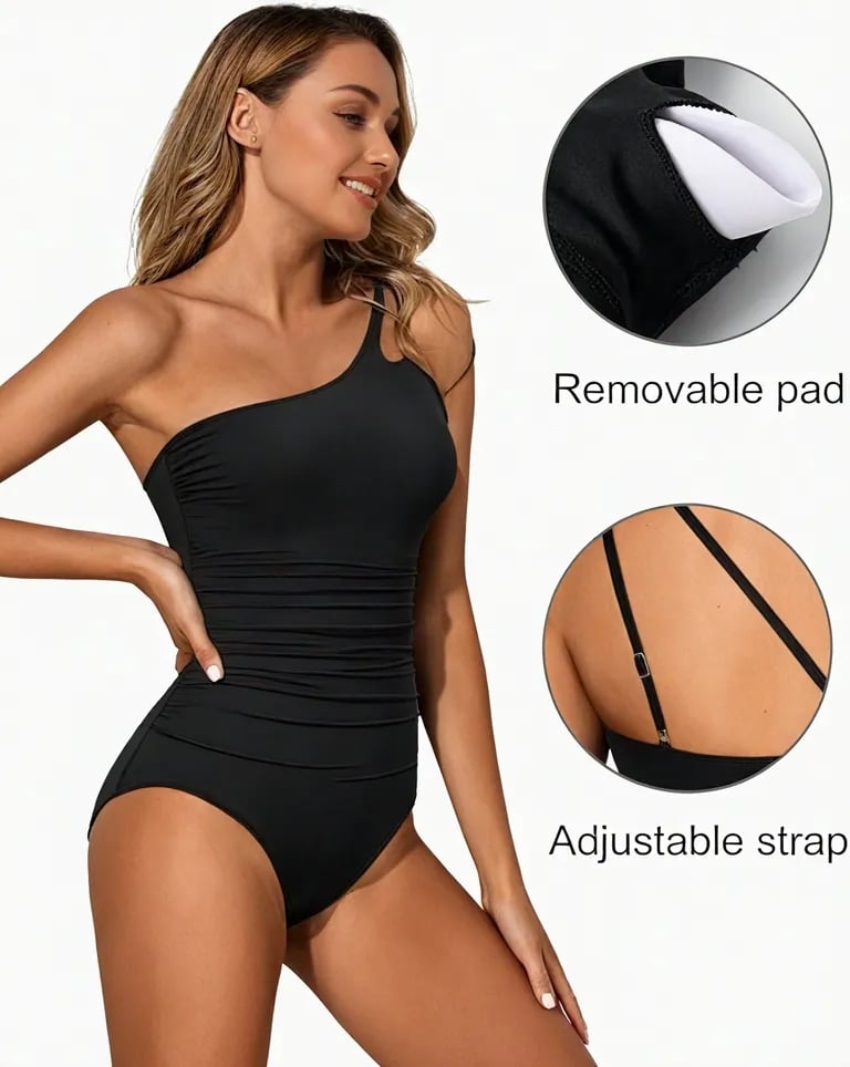 Trendy & Stylish One-Shoulder Swimsuit for Women – Daria-Leopard print-S-State of Style