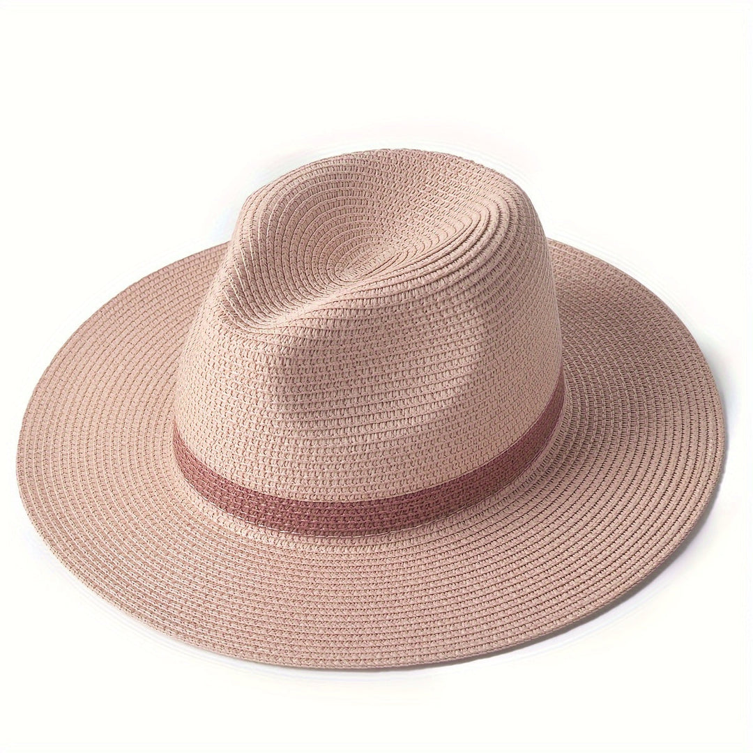 Trendy sun hat with a wide brim for ladies and gentlemen – SunShield Panama-Pink-M/L-State of Style