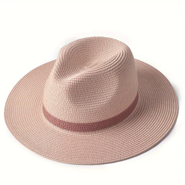 Trendy sun hat with a wide brim for ladies and gentlemen – SunShield Panama-Pink-M/L-State of Style