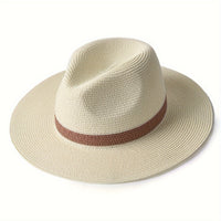 Trendy sun hat with a wide brim for ladies and gentlemen – SunShield Panama-White-M/L-State of Style