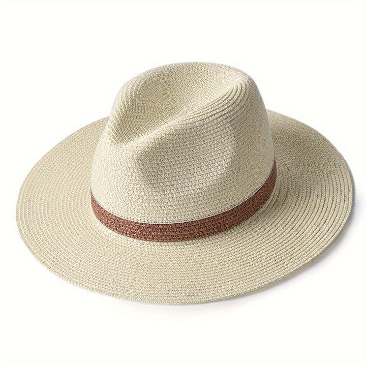 Trendy sun hat with a wide brim for ladies and gentlemen – SunShield Panama-White-M/L-State of Style