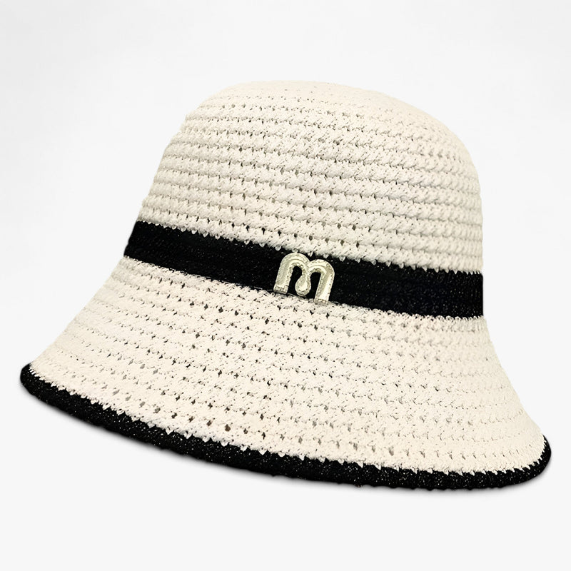 Trendy sun hat with a wide brim – Nele-White-Standard-State of Style