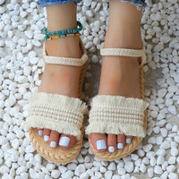 Trendy tassel sandals with low heel – Juliet-Beige-3.5-State of Style