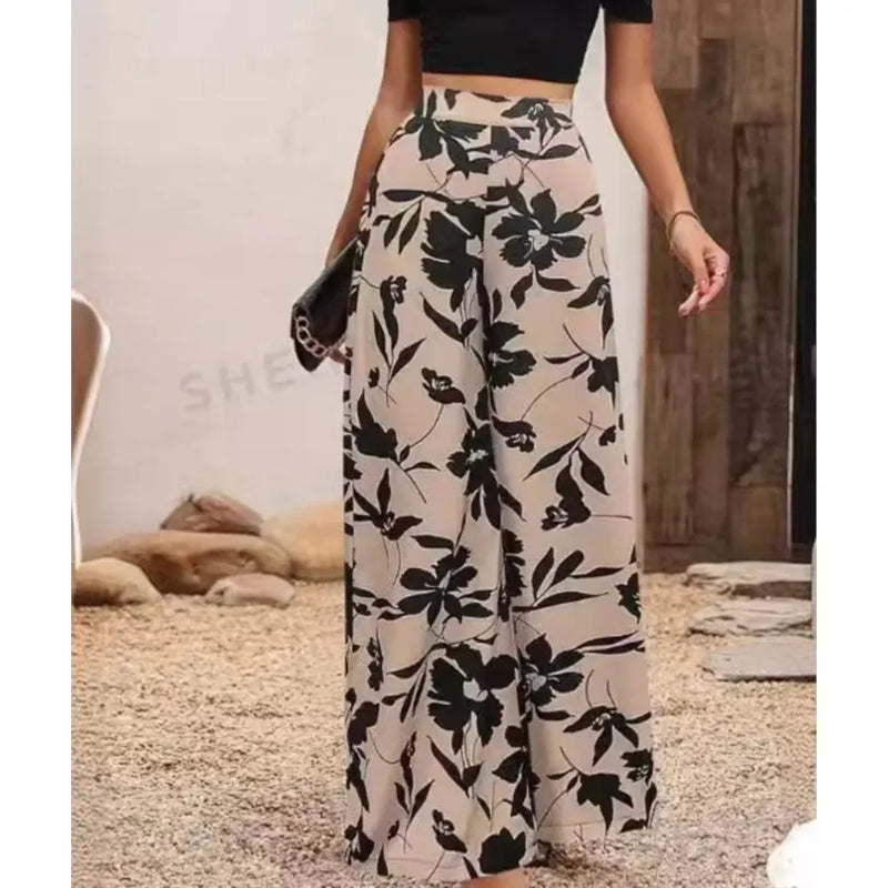 Trendy Trousers with Print - Sara-Apricot-S-State of Style