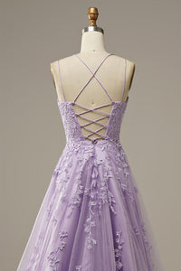 Trendy Tulle Gown with Appliques - Victoria-Lilac-EU32-State of Style