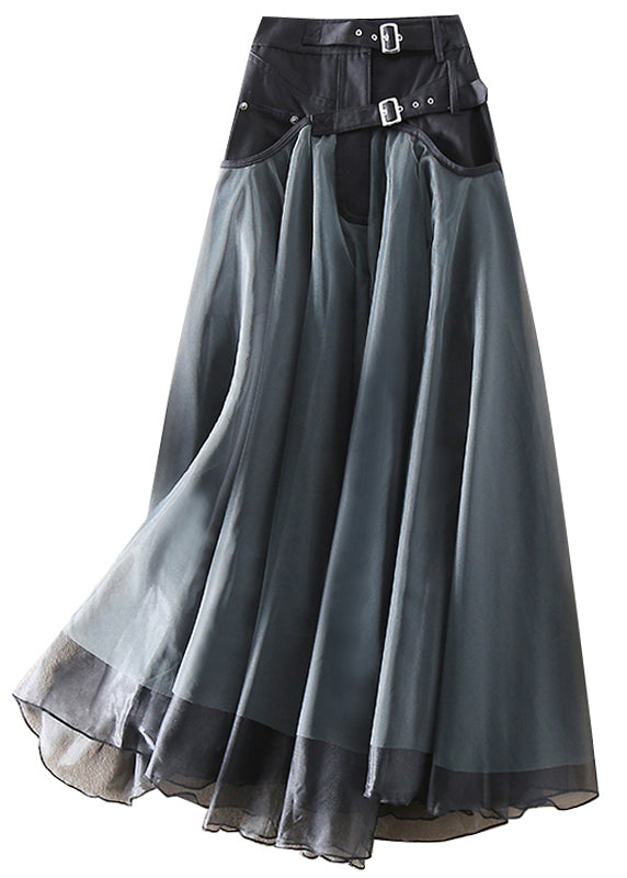 Trendy Tulle Patchwork Maxi Skirt - Allegra-Grey-S-State of Style