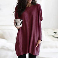 Trendy Tunic with Long Sleeves - Celina-Dark pink-S-State of Style