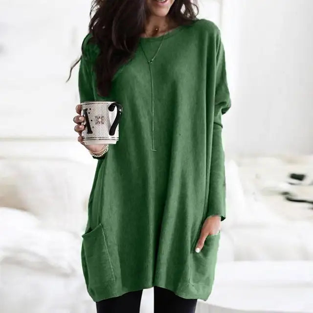 Trendy Tunic with Long Sleeves - Celina-Dark pink-S-State of Style