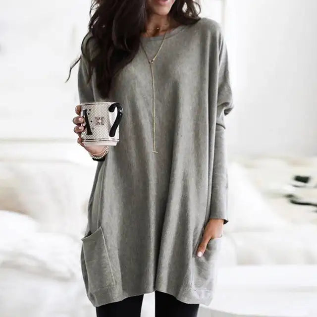 Trendy Tunic with Long Sleeves - Celina-Dark pink-S-State of Style