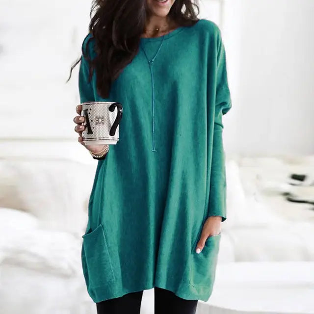Trendy Tunic with Long Sleeves - Celina-Dark pink-S-State of Style