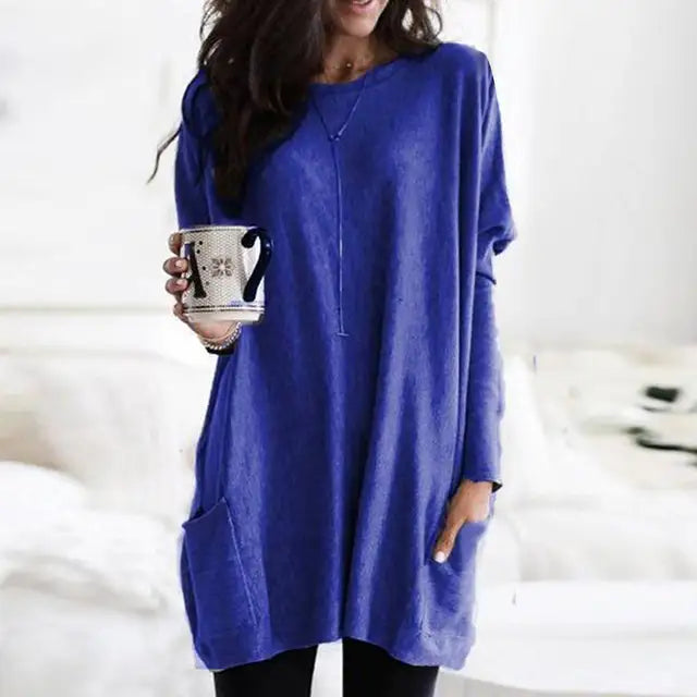 Trendy Tunic with Long Sleeves - Celina-Dark pink-S-State of Style