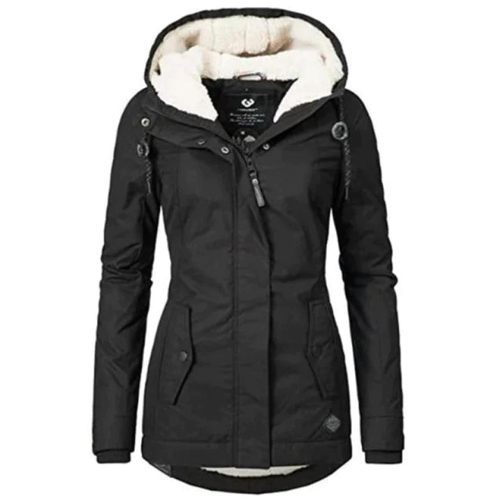 Trendy Winter Coat for Women - Evelina-Black-S-State of Style