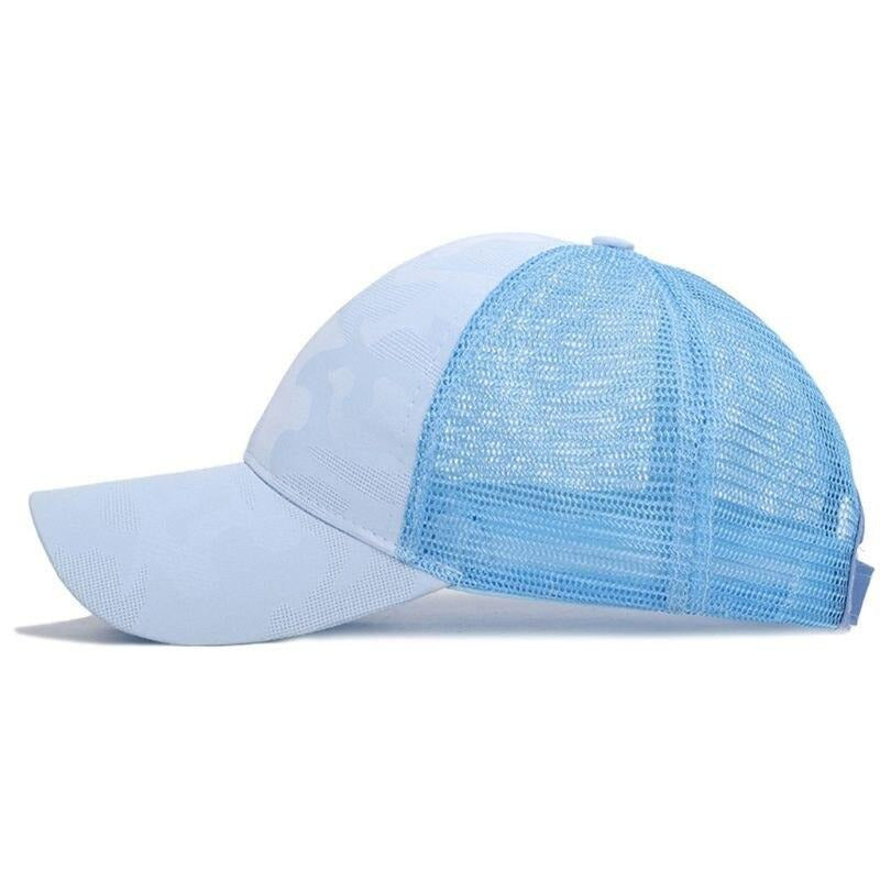 Trendy women's baseball cap with ponytail hole & Velcro closure – Leona (1+1 FREE)-Pink-State of Style